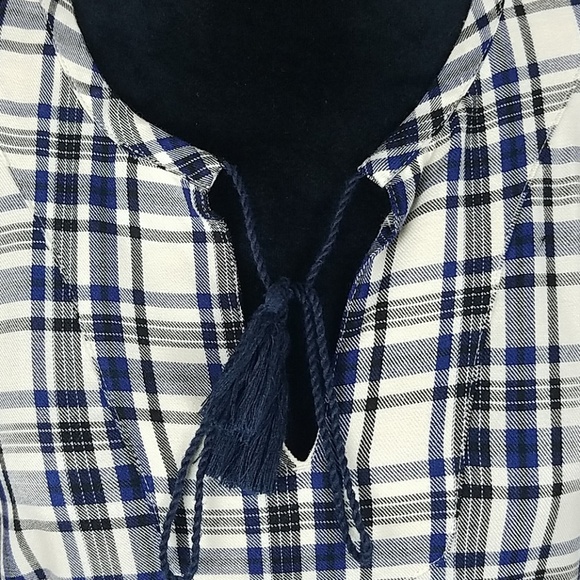 Madewell women S plaid Artiste tunic dress Lagenlook Relax Vacation - Picture 4 of 7